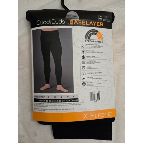 Mens Cuddl Duds Heavyweight X Fleece Performance Base Layer Thermal Pants XXL - Picture 8 of 10